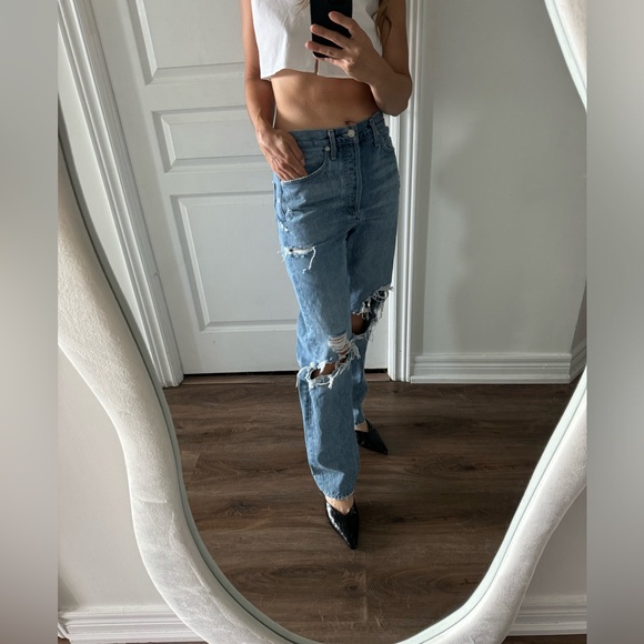 AGOLDE 90’s Straight Leg Ripped Jeans - Picture 3 of 10